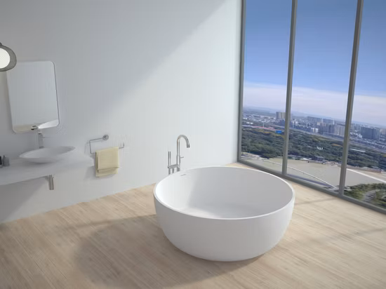 Baignoire de salle de bains Baignoire à surface solide Baignoire autoportante adaptée aux besoins du client en noir et blanc