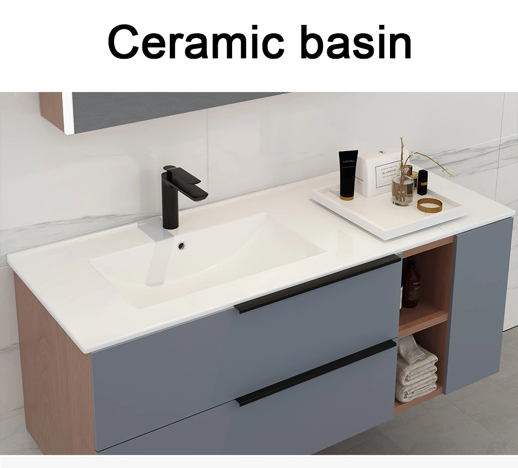 Modern Vanity with Mirror Waterproof Bathroom Cabinet Floor Mounted Washroom Cabinet Luxury Home Furniture