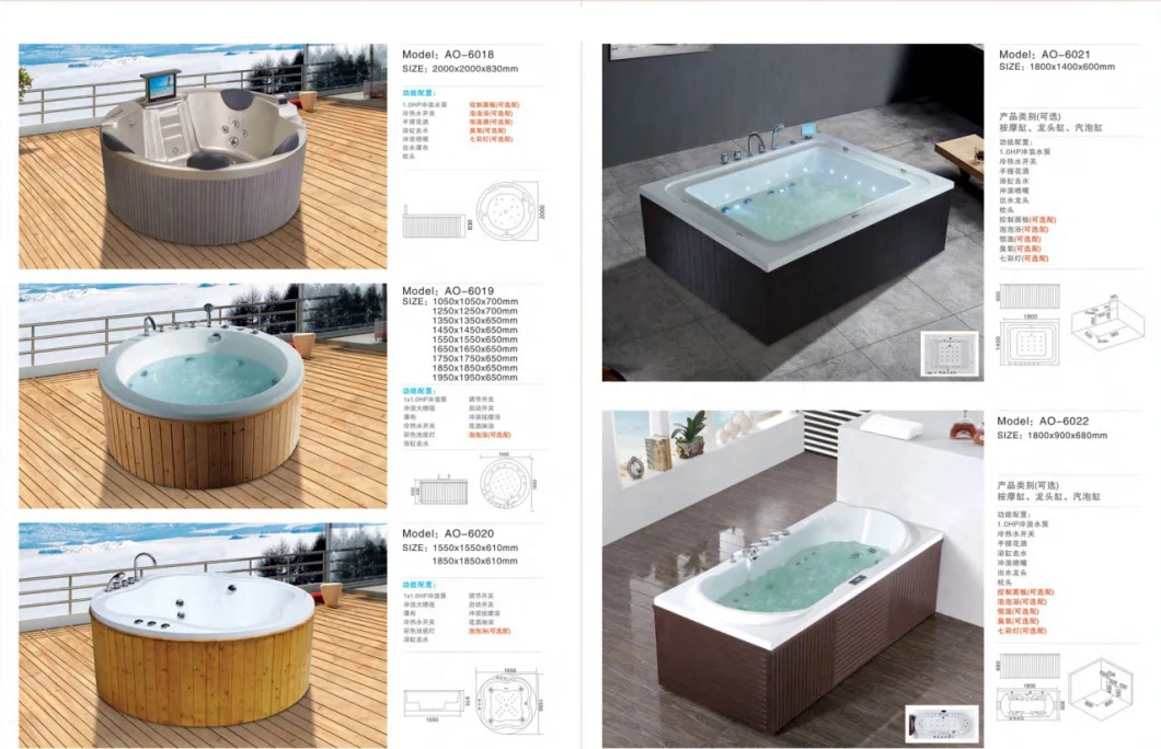 White Acrylic Guangdong Bathtub&Whirlpools