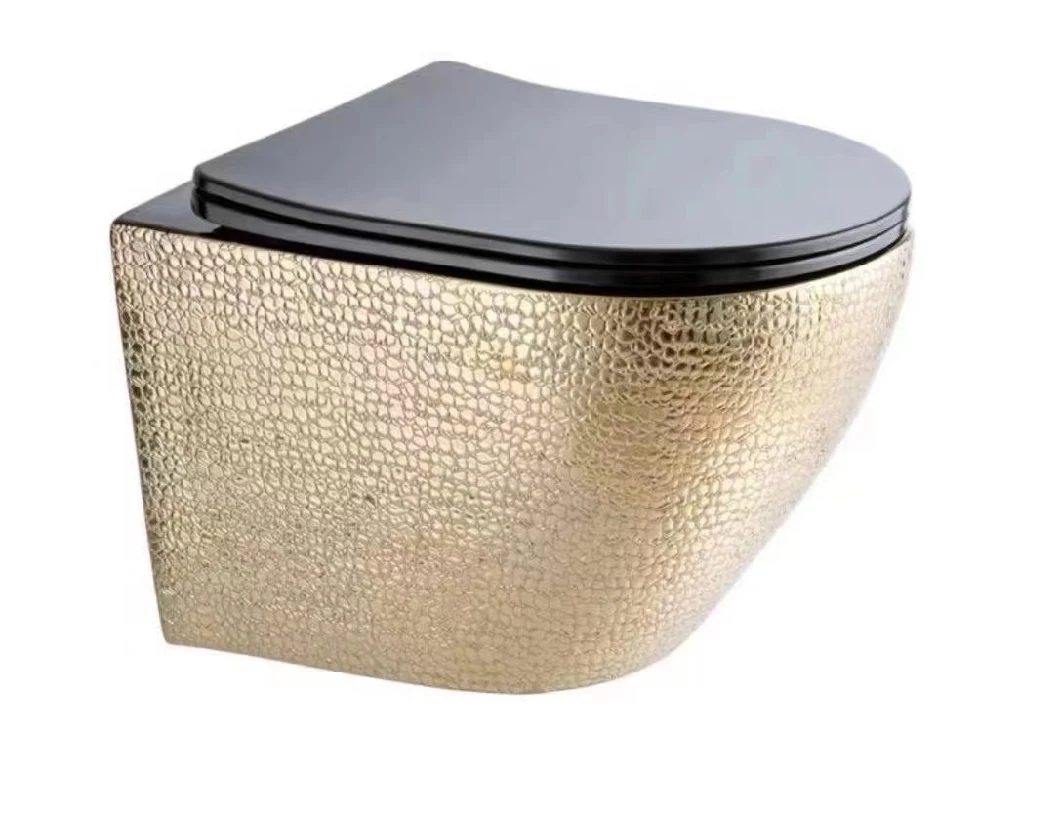 Gold Design Black Wall Hung Toilet Accept Customized China Factory Silver Toilet