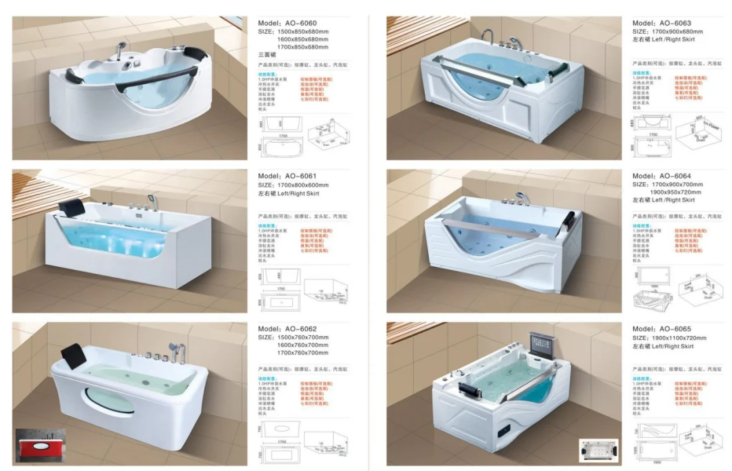 White Acrylic Guangdong Bathtub&Whirlpools