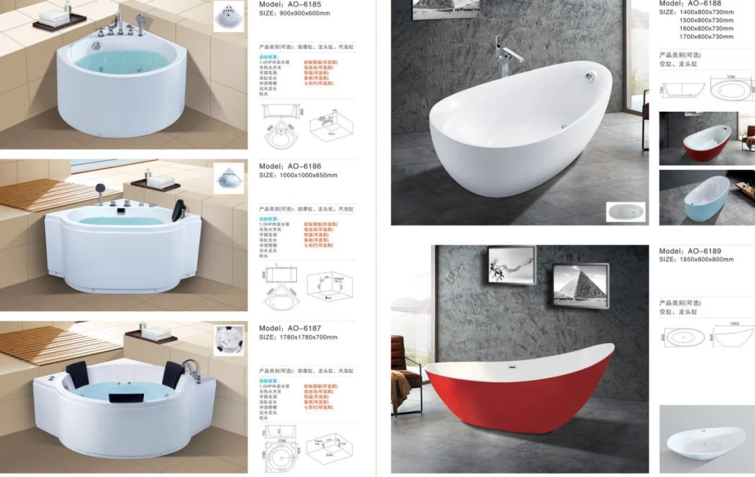 White Acrylic Guangdong Bathtub&Whirlpools