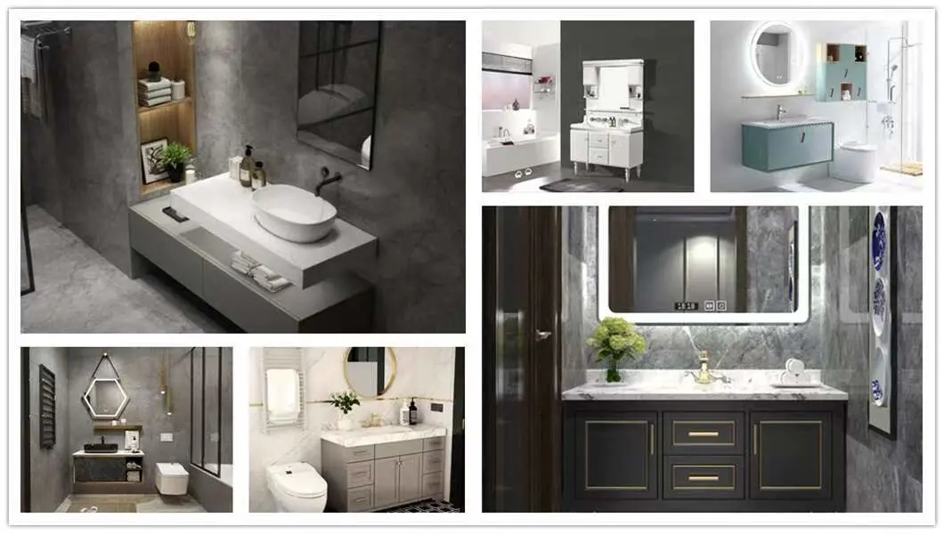 Foshan Fatong Foshan Factory Bathroom Vanity Floor Mounted Modern Vanities Bathroom Cabinet Luxury Modern Unique Solid Surface